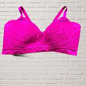 Auden 4X Lace Bra Hot Pink Longline Lightly Padded Underwire Plus Size Lingerie